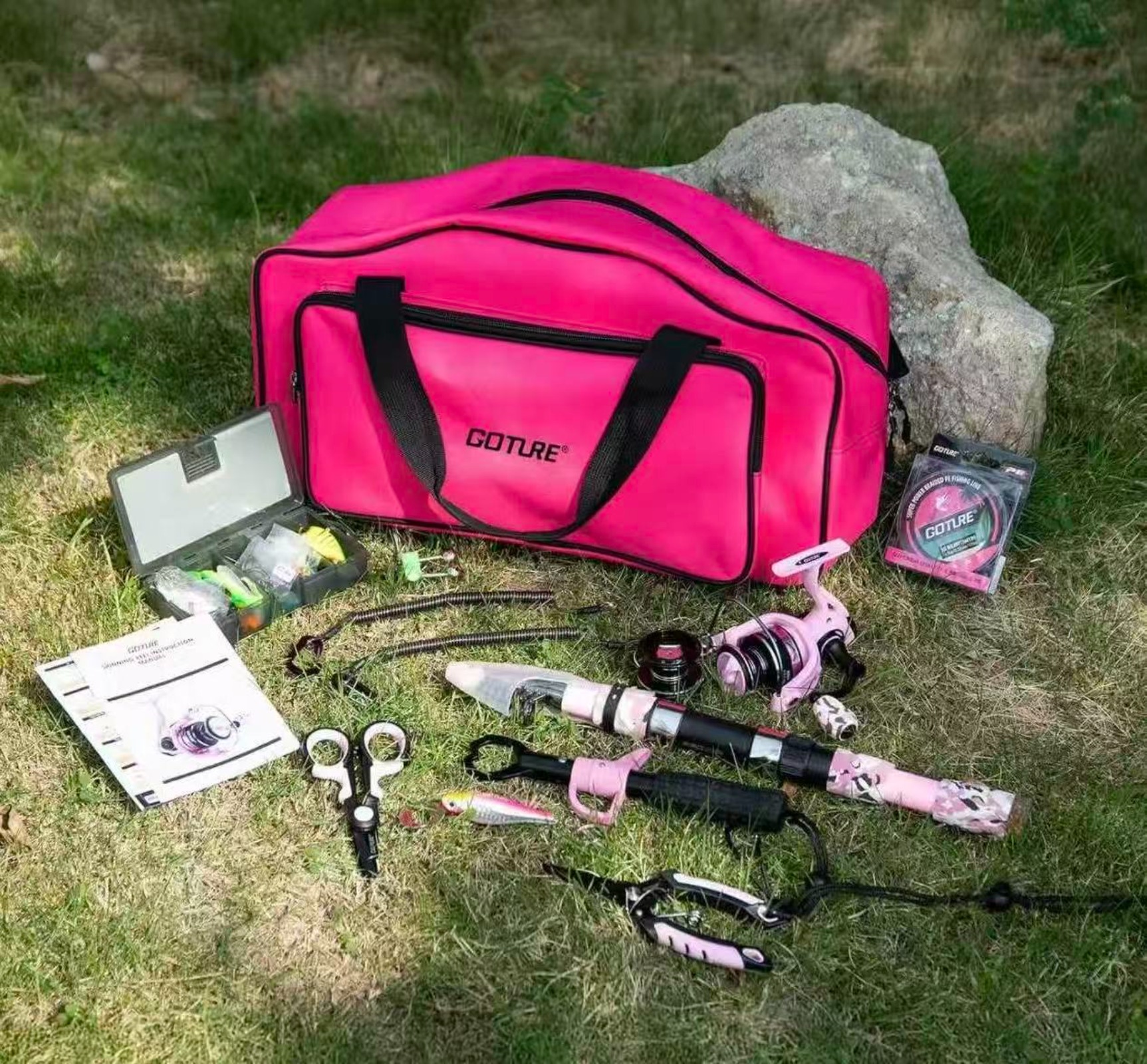 Reel Bag - Goture Pink Fishing Rod and Reel