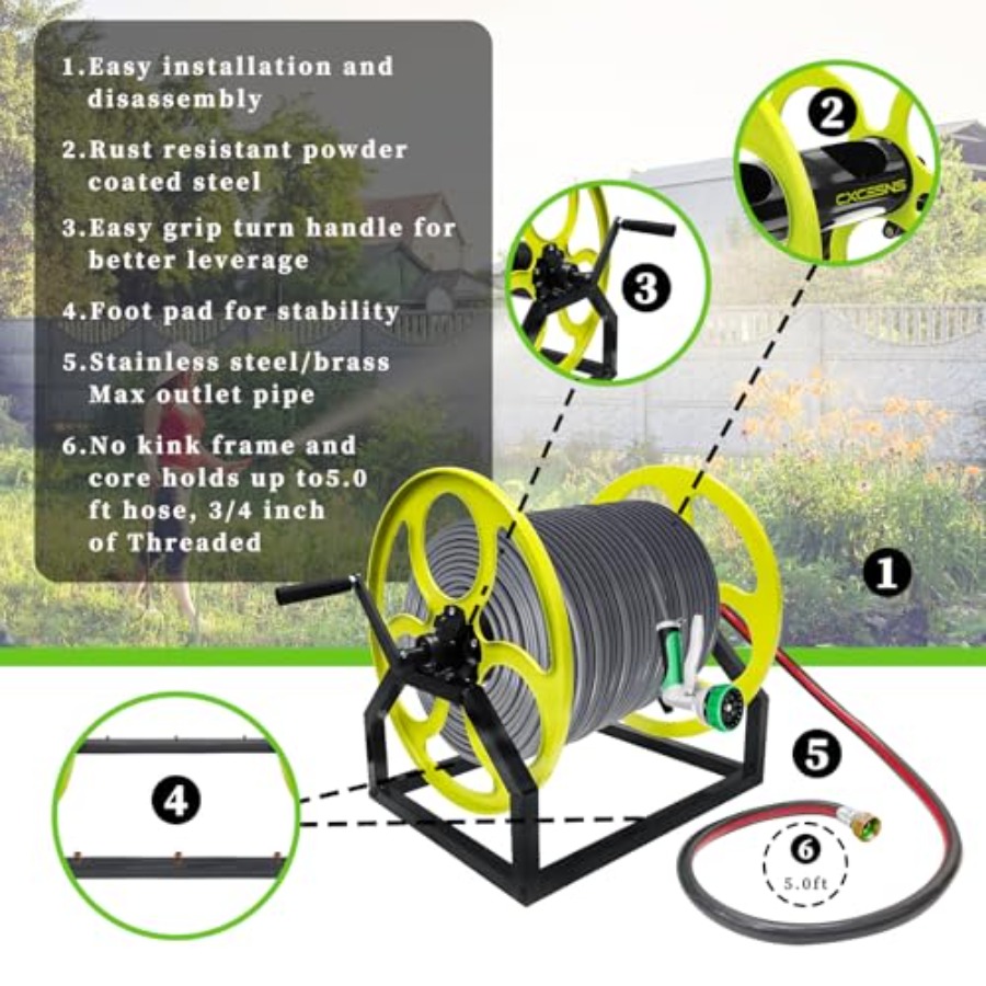 Heavy Duty Garden Hose Reel wi - Reel Handle recension och pris