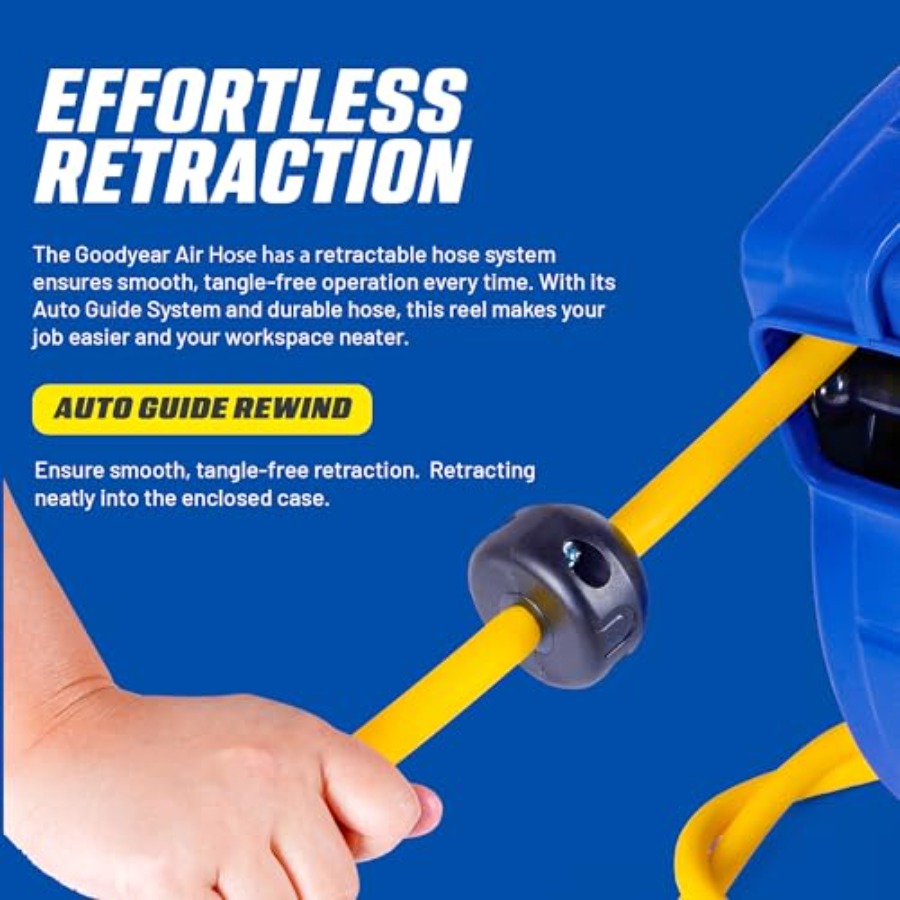 Retractable Air Hose Reel 3/8  - Reel Handle recension och pris