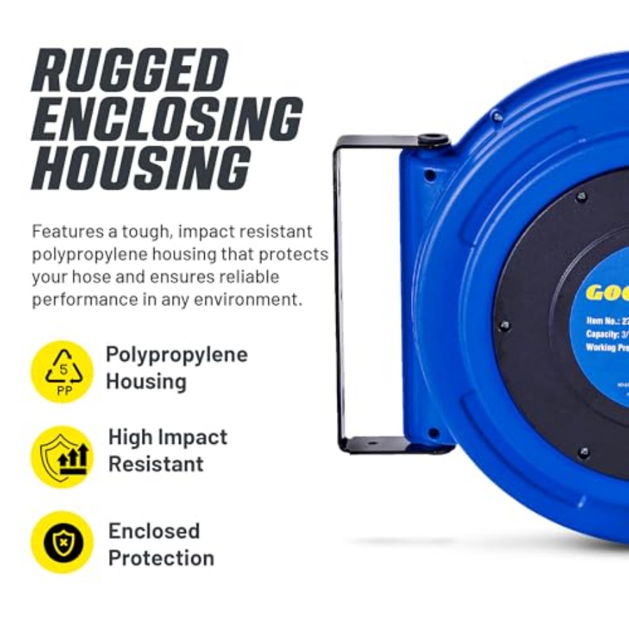 Retractable Air Hose Reel 3/8  - Reel Handle recension och pris