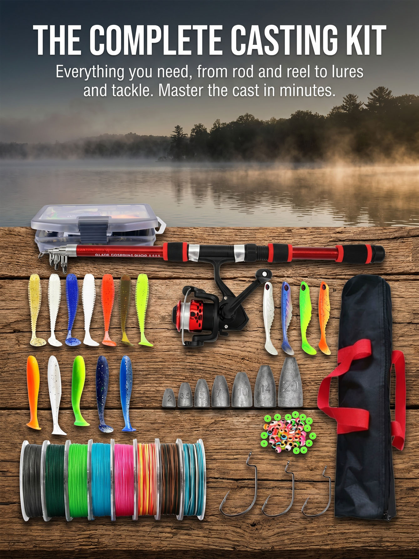 Fishing Rod Reel Combos Collap - Spincast Reel recension och pris