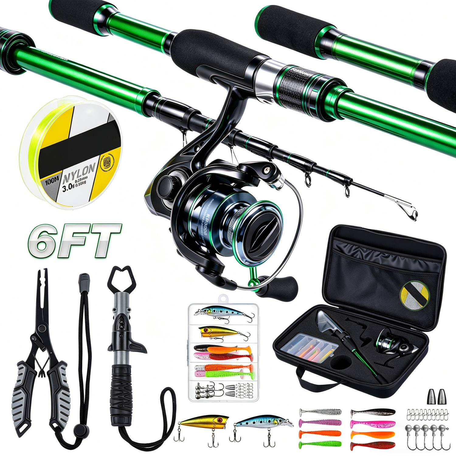 Graphite Telescopic Fishing Ro - Reel Bag recension och pris