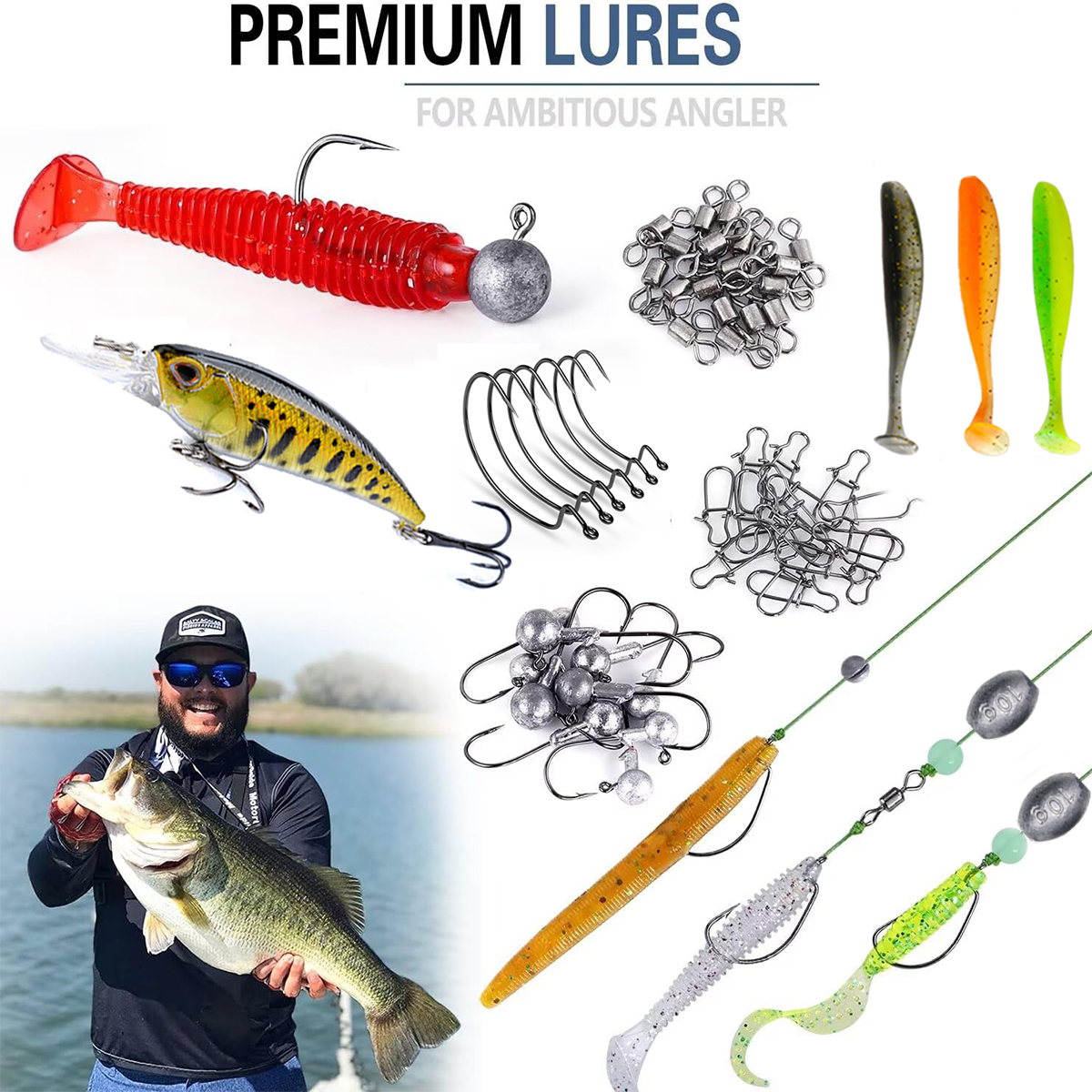 Fishing Pole Set Full Kits Wit - Spincast Reel recension och pris