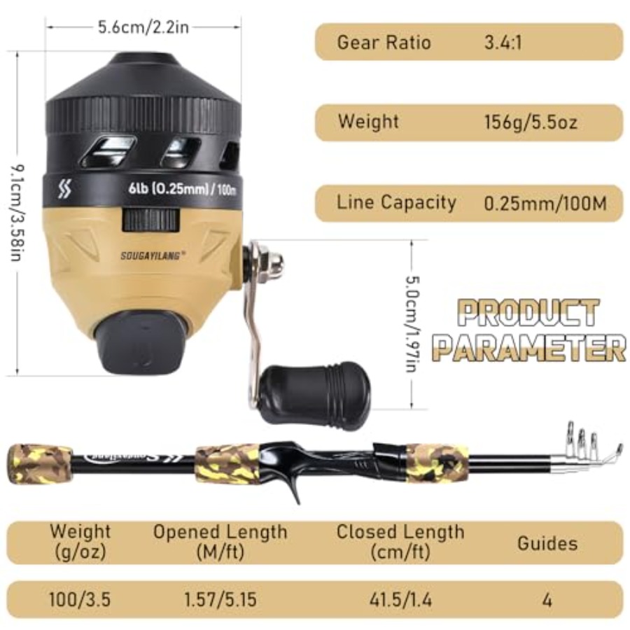 Fishing Rod and Reel Combo, Li - Spincast Reel recension och pris
